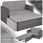tectake Loungeset Rattan Lounge, Hocker mit klappbarer St&uuml;tze, (Gartenlounge Korfu,