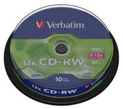 Verbatim CD-Rohling CD-RW 700MB 12x kratzfest 10er Spindel 43480,...