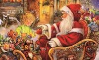 Krebs Glas Lauscha Adventskalender Weihnachtsmann mit Kind - 24 Glasanh&auml;nger - ca. 3