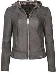 Lederjacke MAZE "Lederjacke Donie", Damen, Gr. S, grau (anthrazit), Obermaterial: