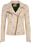 Bikerjacke MAZE "Lederjacke Blackridge", Damen, Gr. M, beige (cream), Obermaterial: