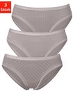 LASCANA Bikinislip (3er-Pack) aus elastischer Baumwolle mit weicher Spitze