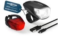 ANSMANN AG Fahrradbeleuchtung Fahrradlicht Set Akku StVZO zugelassen, Front- und