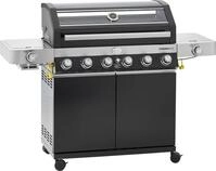 R&Ouml;SLE Gasgrill BBQ-Station VIDERO, 25527, G6-S Schwarz, 6 Brenner, extra