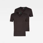 T-Shirt G-STAR "Base V 2-Pack", Herren, Gr. S, schwarz, Jersey, Obermaterial: 100%