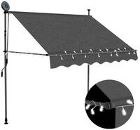 vidaXL Markise vidaXL Einziehbare Markise Handbetrieben mit LED 150 cm Anthrazit
