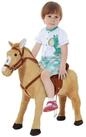 HOMCOM Stehtier Pl&uuml;schpferd Spielpferd f&uuml;r Kinder Stehpferd mit Sound Beige, 85L x