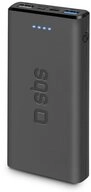 sbs Powerbank fast charge mit 10.000 mAh und 2 USB Schwarz Solar Powerbank