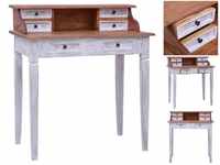 vidaXL Desk With 6 Drawers in Reclaimed Wood