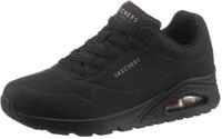 Wedgesneaker SKECHERS "Uno - Stand on Air", Damen, Gr. 38, schwarz, Lederimitat,