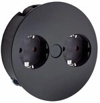 Bachmann GmbH Twist Doppelsteckdose mit Schukosteckdosen, schwarz matt 7053075