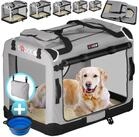 Cadoca Tiertransportbox, faltbar S 50x34x36cm Hundebox Hundetransportbox Grau