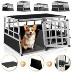 Cadoca Tiertransportbox, Aluminium Kofferraum verschlie&szlig;bar trapezf&ouml;rmig XL