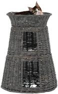 vidaXL Kratzbaum, 3-tlg. Katzenkorb-Set mit Kissen Grau 47x34x60 cm Natur Weide