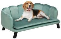 PawHut Tierbett Hundesofa mit R&uuml;ckenlehne Weichem Bezug, Polyester, Gr&uuml;n 98,5...
