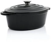 BBQ-Toro Br&auml;ter Gusseisen Cocotte, 4,3 Liter, schwarz, oval, Emaillierter...