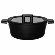 Fiskars Kasserolle Hard Face Schwarz 5 L &Oslash; 26 cm, Aluminium