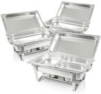 Mahlzeit Speisenw&auml;rmer Chafing dish Profi Set "Montpellier", 3x Edelstahl