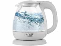 Adler Wasserkocher AD 1283G, Glaswasserkocher, 1 Liter, 900-1100W, LED...