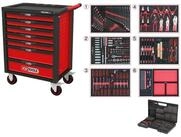 KS Tools Werkstattwagen KS TOOLS RACINGline SCHWARZ/ROT Werkstattwagen mit 7