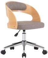 vidaXL B&uuml;rostuhl, Drehbarer Schreibtischstuhl Taupe Bugholz und Stoff