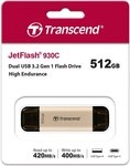 Transcend USB Stick 512GB Speicherstick JetFlash 930 TLC USB 3.2 USB-A / USB-C