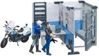 Bruder&reg; Spielzeug-Auto bruder Polizeistation mit Polizeimotorrad Fertigmodell