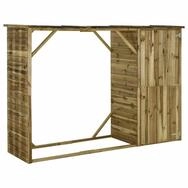vidaXL Gartenhaus Ger&auml;teschuppen mit Unterstand Kiefernholz 253&times;80&times;170 cm