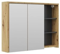Vicco Badezimmerspiegelschrank Viola, Eiche/Anthrazit/Anthrazit, 100 x 75 cm...