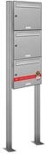 AL Briefkastensysteme Standbriefkasten 3 Fach Premium Edelstahl Briefkasten...