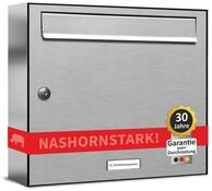 AL Briefkastensysteme Wandbriefkasten 1 Fach Premium Edelstahl Briefkasten Post A4