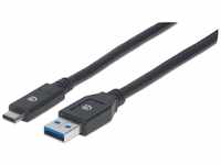MANHATTAN Manhattan USB 3.1 Gen1 Typ C-Kabel C-Stecker/A-Stecker 3m USB-Kabel