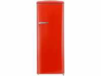 exquisit Kühlschrank RKS325-V-H-160F rot, 144 cm hoch, 55 cm breit, 229 L...