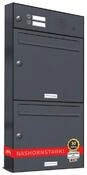 AL Briefkastensysteme Wandbriefkasten 2 Fach Premium Briefkasten A4 in RAL 7016