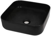 vidaXL Waschbecken, Waschtisch Keramik Quadratisch Schwarz 38 x 38 x 13,5 cm