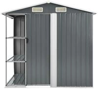 vidaXL Gartenhaus Gartenhaus mit Regal Grau 205x130x183 cm Eisen