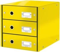 LEITZ Organizer Schubladenset Click & Store Wow 3 Schubladen Graukarton gelb
