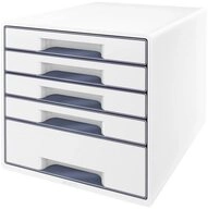 LEITZ Organizer Schubladenbox Wow Cube 5 Schubladen PS perlwei&szlig;/grau