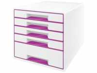 Leitz Wow Cube perlweiß/violett DIN A4 mit 5 Schubladen (5214-20-62)