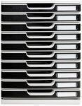 EXACOMPTA Schubladenbox Modulo A4, 10 geschlossene Schubladen, Office - Schwarz...