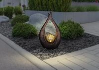 GLOBO LIGHTING LED Solarleuchte SOLARLEUCHTE KUNSTSTOFF BRONZEFARBEN, 1XLED, LED fest
