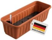 ALPFA Balkonkasten 60 cm terracotta mit Wasserspeicher Made in Germany Blumenkasten