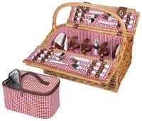 Cilio Picknickkorb Picknickkorb f&uuml;r 4 Personen K&uuml;hlfach Teller Gl&auml;ser Besteck