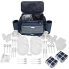 anndora Picknickkorb XXL Picknicktasche 6 Personen Vollausstattung 57 Teile,