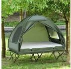 Outsunny Faltzelt Campingzelt-Set mit Feldbett, Personen: 2 (Kuppelzelt, 1 tlg.,