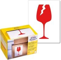 Avery Zweckform Etiketten Warnetiketten 'Vorsicht Glas' 100x74 mm wei&szlig; VE=200 St&uuml;ck