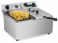 Royal Catering Fritteuse Fritteuse Edelstahl Gastronomie Elektro Fritteuse 2 x...