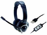 Conceptronic POLONA USB-Headset Kopfhörer (Fernbedienung, Lautstärkeregelung,
