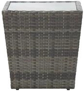 vidaXL Beistelltisch, Ablagetisch Grau 41,5&times;41,5&times;43 cm Poly Rattan und...