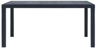 vidaXL Gartentisch, Outdoor Tisch Anthrazit 150 x 90 x 72 cm Kunststoff Rattan-Optik